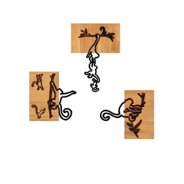 Wallity Naughty Monkeys - 338 Escultura de pared